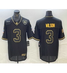Men Pittsburgh Steelers 3 Russell Wilson Black Gold 2020 Salute To Service Stitched NFL Nike Limited Jersey