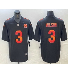 Men Pittsburgh Steelers 3 Russell Wilson Black Red Orange Stripe Vapor Limited Nike NFL Jersey