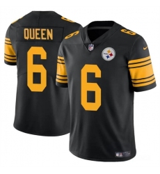 Men Pittsburgh Steelers 6 Patrick Queen Black Color Rush Vapor Untouchable Limited Stitched Jersey