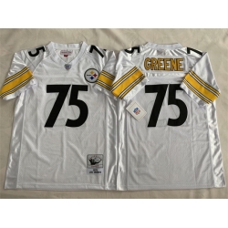 Men Pittsburgh Steelers 75 Joe Greene White Stitched Football Jersey