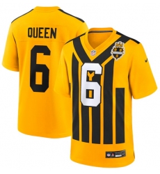 Men Pittsburgh Steelers Queen Gold #6 Gold 1933 F U S E Throwback Alternate Football Stitched Football Jersey