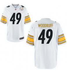 Men Steelers #49 Dwayne Woodruff White Game Stitched NFL Jersey