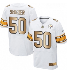 Mens Nike Pittsburgh Steelers 50 Ryan Shazier Elite WhiteGold NFL Jersey