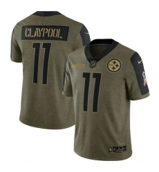 Men's Pittsburgh Steelers Chase Claypool Nike Olive 2021 Salute To Service Limited Player Jersey