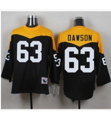 Mitchell And Ness 1967 Pittsburgh Steelers 63 Dermontti Dawson Black Yelllow Throwback Men 27s Stit