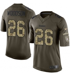Nike Pittsburgh Steelers #26 Rod Woodson Green Men 27s Stitched NFL Limited Salute to Service Jersey