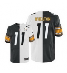 Nike Steelers #11 Markus Wheaton White Black Mens Stitched NFL Elite Split Jersey