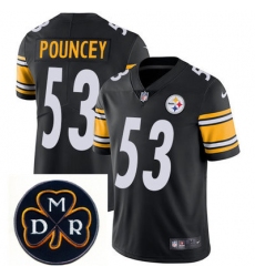 Nike Steelers #53 Maurkice Pouncey Black  Mens NFL Vapor Untouchable Limited Stitched With MDR Dan Rooney Patch Jersey