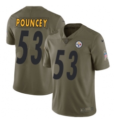 Nike Steelers #53 Maurkice Pouncey Olive Mens Stitched NFL Limited 2017 Salute to Service Jersey