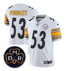 Nike Steelers #53 Maurkice Pouncey White Mens NFL Vapor Untouchable Limited Stitched With MDR Dan Rooney Patch Jersey
