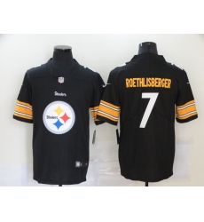 Nike Steelers 7 Ben Roethlisberger Black Team Big Logo Vapor Untouchable Limited Jersey