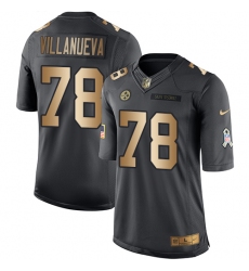 Nike Steelers #78 Alejandro Villanueva Black Mens Stitched NFL Limited Gold Salute To Service Jersey