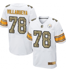 Nike Steelers #78 Alejandro Villanueva White Camo Mens Stitched NFL Elite Jersey