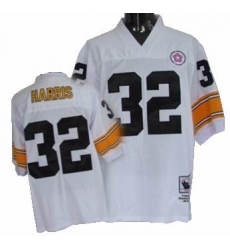 Pittsburgh Steelers 32 Franco Harris White mitchellandness throwback