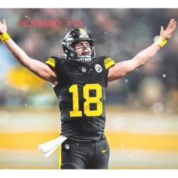 Steelers #18 HOWARD Rush Black Jersey