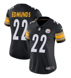 Nike Steelers #22 Terrell Edmunds Black Team Color Womens Stitched NFL Vapor Untouchable Limited Jersey