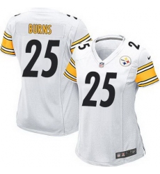 Nike Steelers #25 Artie Burns White Womens Stitched NFL Elite Jersey