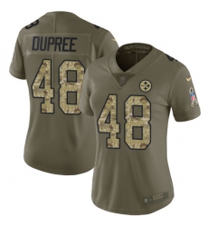 Nike Steelers #48 Bud Dupree Olive Camo Womens Stitched NFL Limited 2017 Salute to Service Jersey