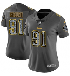 Nike Steelers #91 Kevin Greene Gray Static Womens NFL Vapor Untouchable Game Jersey