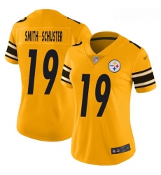 Steelers #19 JuJu Smith Schuster Gold Women Stitched Football Limited Inverted Legend Jersey