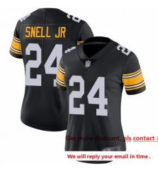 Steelers 24 Benny Snell Jr  Black Alternate Women Stitched Football Vapor Untouchable Limited Jersey