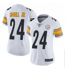 Steelers 24 Benny Snell Jr  White Women Stitched Football Vapor Untouchable Limited Jersey