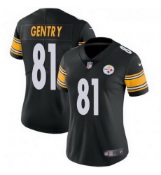 Women Nike 81 Zach Gentry Pittsburgh Steelers Limited Black Team Color Vapor Untouchable Jersey