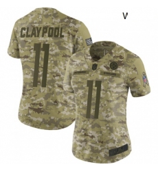 Women Nike Steelers 11 Chase Claypool Camo 2018 Salute To Service Stitched NFL Jersey