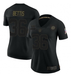 Women Pittsburgh Steelers Jerome Bettis Black Limited 2020 Salute To Service Jersey