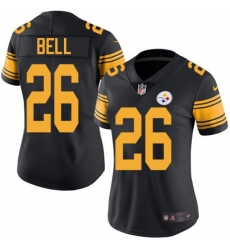 Womens Nike Pittsburgh Steelers 26 LeVeon Bell Elite Black Rush Vapor Untouchable NFL Jersey