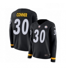 Womens Nike Pittsburgh Steelers 30 James Conner Limited Black Therma Long Sleeve NFL Jersey