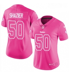 Womens Nike Pittsburgh Steelers 50 Ryan Shazier Limited Pink Rush Fashion NFL Jersey