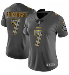 Womens Nike Pittsburgh Steelers 7 Ben Roethlisberger Gray Static Vapor Untouchable Limited NFL Jersey