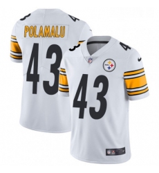 Youth Nike Pittsburgh Steelers 43 Troy Polamalu White Vapor Untouchable Limited Player NFL Jersey