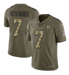 Youth Nike Pittsburgh Steelers 7 Ben Roethlisberger Limited OliveCamo 2017 Salute to Service NFL Jersey