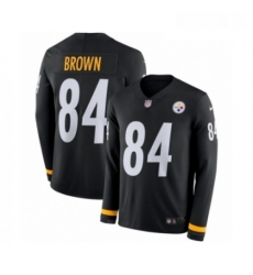 Youth Nike Pittsburgh Steelers 84 Antonio Brown Limited Black Therma Long Sleeve NFL Jersey