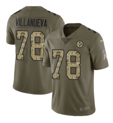 Youth Nike Steelers #78 Alejandro Villanueva Olive Camo Stitched NFL Limited 2017 Salute to Service Jersey