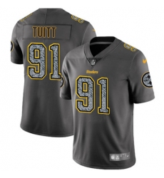 Youth Nike Steelers #91 Stephon Tuitt Gray Static NFL Vapor Untouchable Game Jersey