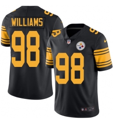 Youth Nike Steelers #98 Vince Williams Black Stitched NFL Limited Rush Jersey