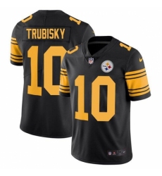 Youth Pittsburgh Steelers #10 Mitchell Trubisky Black Color Rush Limited Stitched Jersey