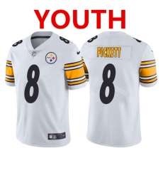 Youth Pittsburgh Steelers 8 Kenny Pickett 2022 White Vapor Untouchable Limited Stitched Jersey