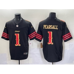 Men San Francisco 49ers 1 Ricky Pearsall Black 2025 F U S E   u201CRivalries u201D Vapor Limited Stitched Football Jersey