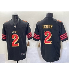Men San Francisco 49ers 2 Deommodore Lenoir Black 2025 F U S E Rivalries Vapor Limited Stitched Football Jersey