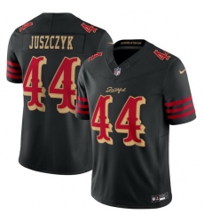 Men San Francisco 49ers 44 Kyle Juszczyk Black 2025 F U S E  Rivalries Vapor Limited Stitched Football Jersey
