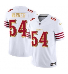 Men San Francisco 49ers 54 Fred Warner White Gold 2025 F U S E Rivalries Vapor Limited Stitched Football Jersey Men San Francisco 49ers 54 Fred Warner White Gold 2025 F U S E Rivalries Vapor Limited Stitched Football Jersey