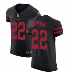 Mens Nike San Francisco 49ers 22 Matt Breida Black Alternate Vapor Untouchable Elite Player NFL Jersey