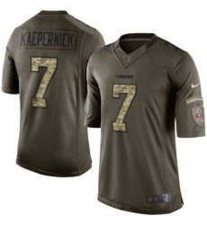 Mens San Francisco 49ers 7 Colin Kaepernick Nike Green Salute To Service Limited Jersey