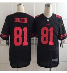 New San Francisco 49ers #81 Anquan Boldin Black Alternate Men Stitched NFL Elite Jersey