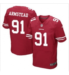 New San Francisco 49ers #91 Arik Armstead Red Team Color Mens Stitched NFL Elite Jersey