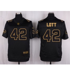 Nike 49ers #42 Ronnie Lott Black Mens Stitched NFL Elite Pro Line Gold Collection Jersey